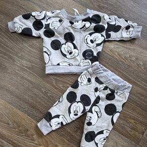 Gray Mickey Mouse Toddler Outfit